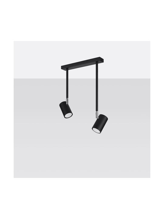 Sollux Norano Double Spot with Socket GU10 in Black Color