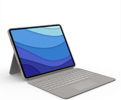 Logitech Combo Touch UK Flip Cover Δερματίνης με Πληκτρολόγιο Sand(iPad Pro 2021 12.9") 920-010222