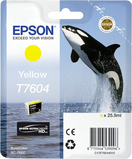 Epson T7604 Original InkJet Printer Ink Yellow (C13T76044010)