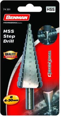 Benman Konischer Bohrer HSS für Metall 4-12mm