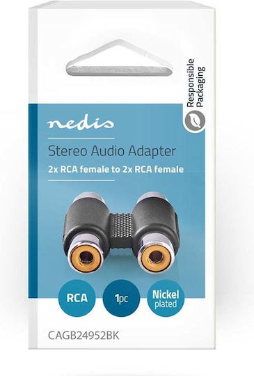 Nedis Converter RCA 2x female to RCA 2x female 1pcs (CAGB24952BK)