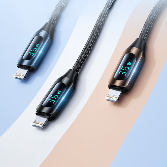 Wozinsky LED USB-C to Lightning Cable 36W Μαύρο 1m (WUCLC1)