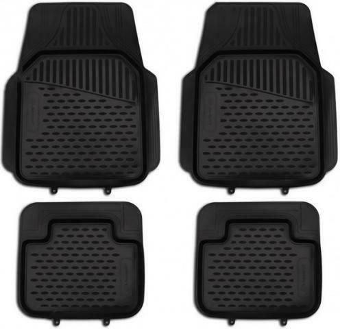Novline Set of Front and Rear Mats 4pcs Tray Type for BMW i3 2013+ Black