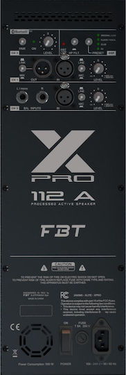 FBT X-Pro 112A 43721 Aktiv Sprecher PA 1500W mit Woofer 12" 36.9x37x64cm.