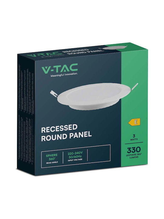 V-TAC Кръгла Металик Вграден Спот с Патрон Вграден LED Бял 90x90см. 1бр