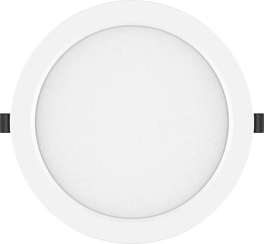 Geyer Στρογγυλό Χωνευτό LED Panel 20W με Θερμό Λευκό Φως 3000K 22.2εκ.