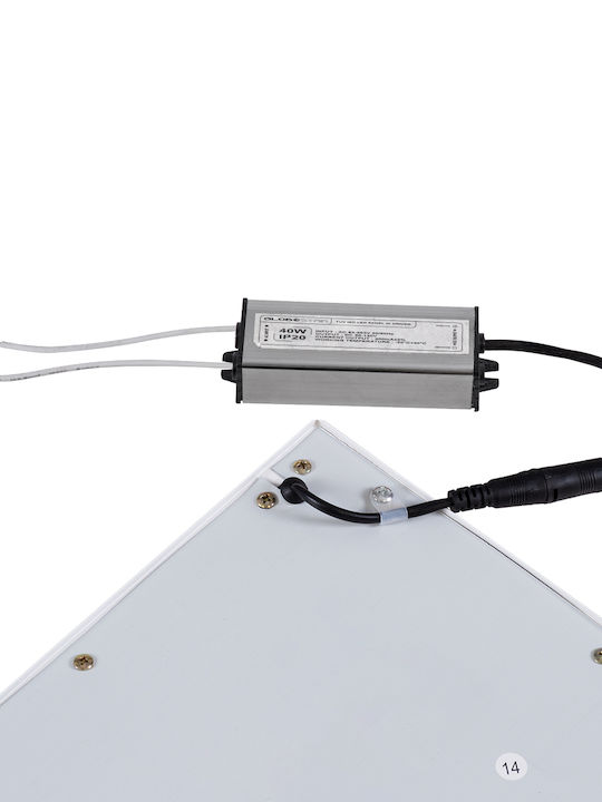 GloboStar Square Recessed LED Panel 40W with Natural White Light 4500K 60x60cm 2pcs