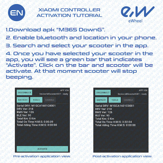 Ewheels Zubehör für Elektro-Roller Xiaomi in Blau Farbe 72843