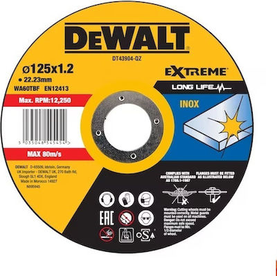 Dewalt Δίσκος Κοπής Inox DT43904 125mm 1τμχ