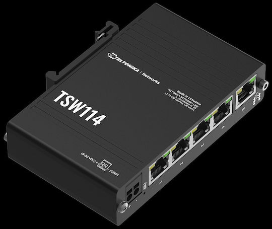 Teltonika TSW114 Неуправляем L2 Switch с 5 Портове Гигабитови (1Gbps) Ethernet