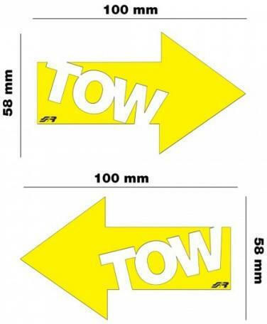 Simoni Racing Autocolante Auto ''TOW'' 10 x 5.8cm în Culoarea Galben 2buc