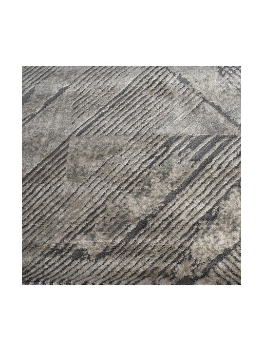 Rug Rectangular with Fringes Cream-Grey