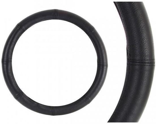 AMiO Car Steering Wheel Cover with Diameter 37-39cm Leather Black