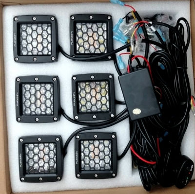 Τετράγωνοι Προβολείς Αυτοκινήτου LED Mazda 6 / 2 Mercedes-Benz V Mitsubishi Pick-up 10 - 30V 4cm με Λευκό Φωτισμό 6τμχ