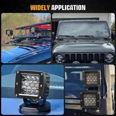 Τετράγωνοι Προβολείς Αυτοκινήτου LED Mazda 6 / 2 Mercedes-Benz V Mitsubishi Pick-up 10 - 30V 4cm με Λευκό Φωτισμό 6τμχ