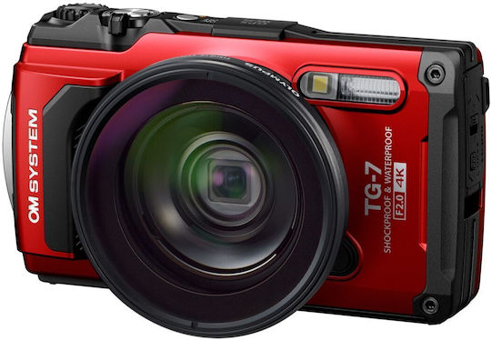 Olympus TG-7 Compact Camera 12MP 4K UHD Optical Zoom 4x Red