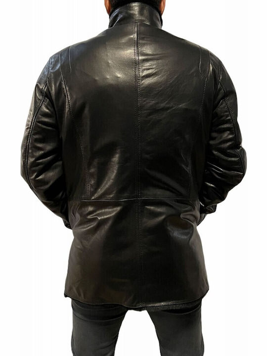 Leather Winter Jacket Black