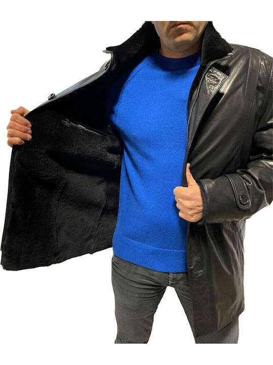 Leather Winter Jacket Black