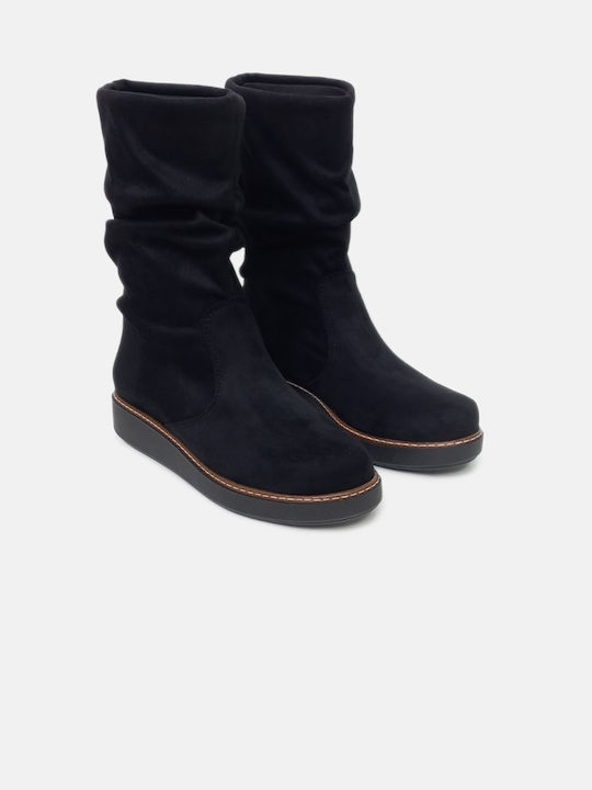 InShoes Women's Suede Chelsea Boots Black