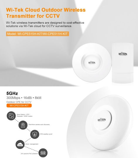 Wi-Tek WI-CPE511H-KIT Външен Кантена WiFi Насочваща