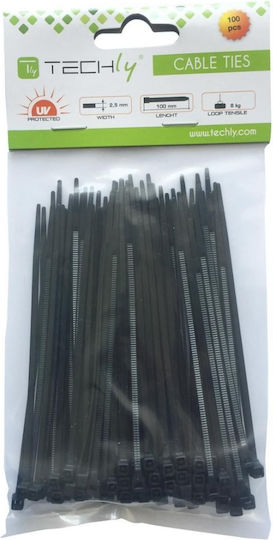 Techly Δεματικά Καλωδίων Πλαστικά 200mmx2.5mm σε Μαύρο χρώμα (100τμχ) (306370)