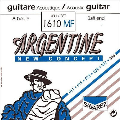 Savarez Set of Silver Plated Strings for Acoustic Guitar Argentine 11 - 46"