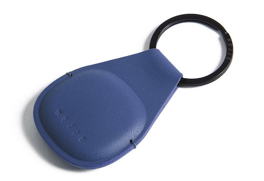 Mujjo Keychain Case Leather for AirTag in Blue color