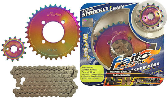 Faito Chain & Sprocket Kit (14-34-415) for Honda Astrea Grand 100