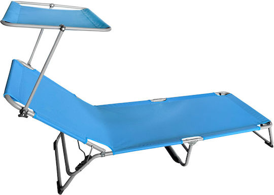 Muhler Foldable Aluminum Beach Sunbed Light Blue 188x56x25cm