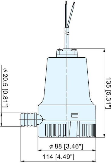 TMC Pompă de Santină Bilge pentru Barcă 3302 12V 3/4 600 12V