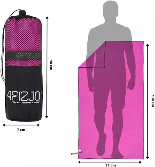 4FIZJO Микрофибърна Кърпа За Body Розова 130x75см