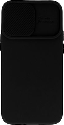 Powertech Camshield Soft Umschlag Rückseite Silikon Schwarz (Galaxy A34)