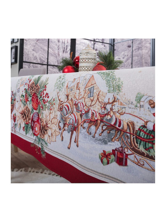 Teoran Christmas Tablecloth Fabric Multicolour L140xW140cm.