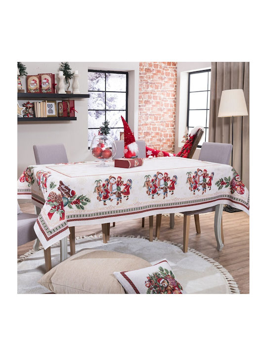 Teoran Weihnachtlich Tischtuch Stoff Mehrfarbig L220xB140cm.