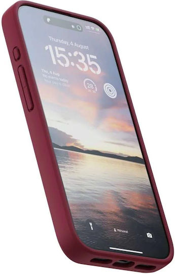 Njord Suede 360 Full Cover Πλαστικό 2mm Κόκκινο (iPhone 15 Pro)
