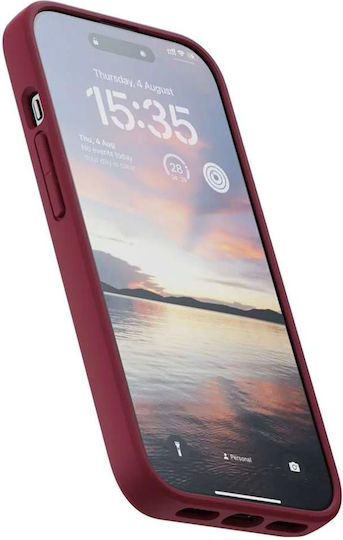 Njord Suede 360 Full Cover Plastic 2mm Roșu (iPhone 15)