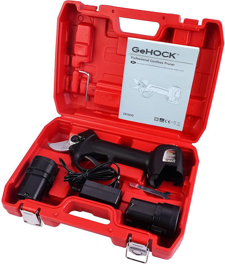 GeHock Pruning Shears Battery 16.8V 2x2.6Ah with Maximum Cutting Diameter 30mm in Carrying Case