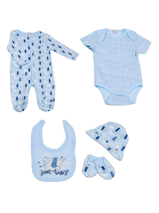 Mother's Choice Baby Bodysuit Set with Accessories Blue