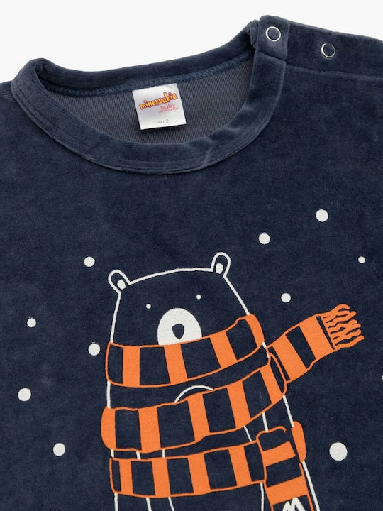 Minerva Kids' Pajamas Winter Cotton Blue Bear