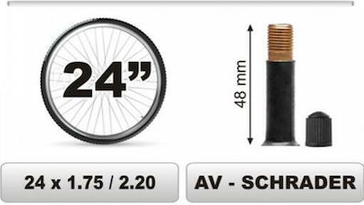 CarCommerce 68376 Fahrradschlauch 24" x 1.75/2.20 Großes Ventil 48mm