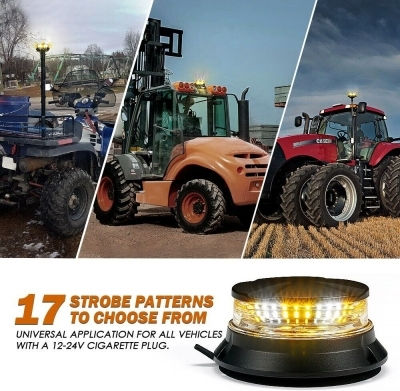 Far Auto LED 12V Cu Iluminare Portocalie