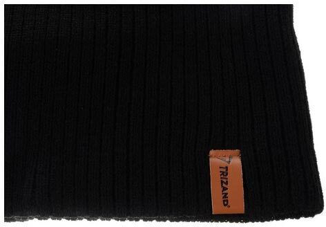 Unisex Set with Beanie Knitted in Black color