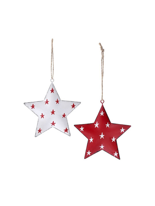 Iliadis Christmas Star Ornament Red 10x10cm 2pcs