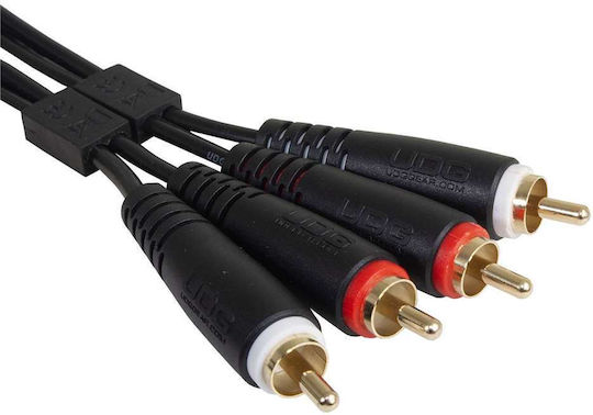 UDG Кабел 2x RCA мъжки - 2x RCA мъжки 3м U97003BL