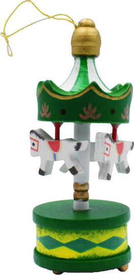 Hängendes Ornament Karussell Hölzern Mehrfarbig Set 5Stück