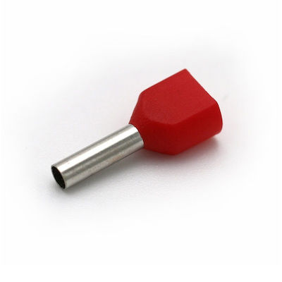 Adeleq Elektrischer Terminal Aderendhülse mit Isolierung 2x1mm² Rot (12-55212)