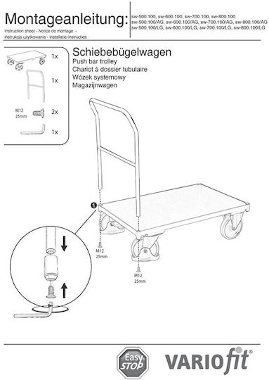Variofit Plattformwagen for Load Weight up to 500kg in Blau Color
