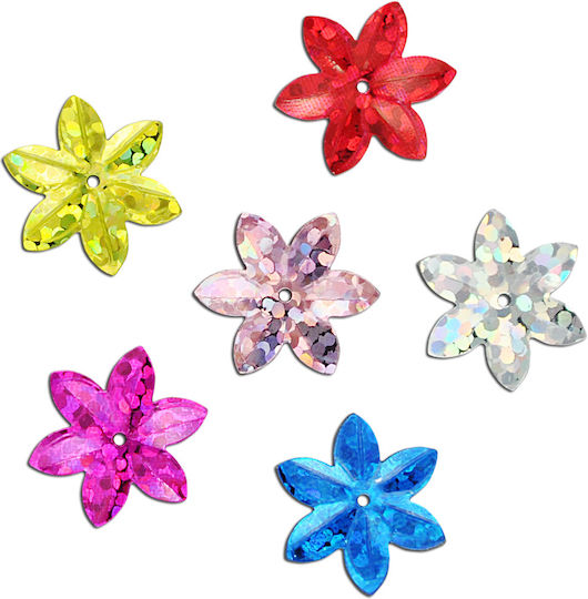 Meyco Kunststoff Perlenstickerei Bunt Strass Blumenperlen 20g.