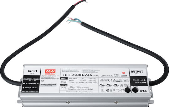 Mean Well Adjustable Dimmable Waterproof LED Power Supply IP65 Power 240W with Output Voltage 24V
