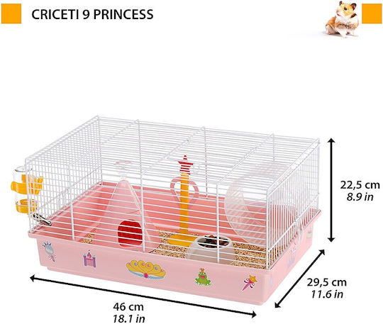 Ferplast Criceti 9 Princess Cușcă Pentru Rozătoare Cușcă Pentru Hamster 46x29.5x23cm Roz 46x29.5x23cm